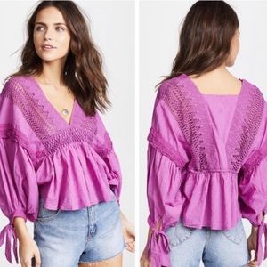 Free People Drive You Mad blouse purple medium